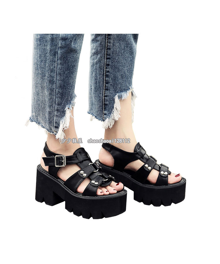 alto sandálias femininas verão harajuku grosso inferior