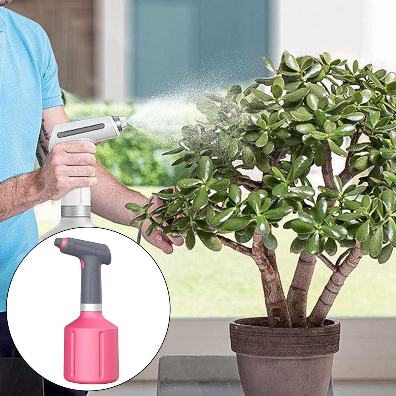 Electric Plant Mister Spray Bottle, Electric Watering Can with Adjustable Spout,