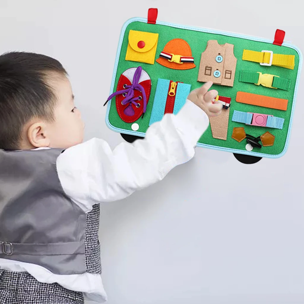Busy Board for Toddlers Learn to Dress Fine Motor Kids Toy for Girls Boys