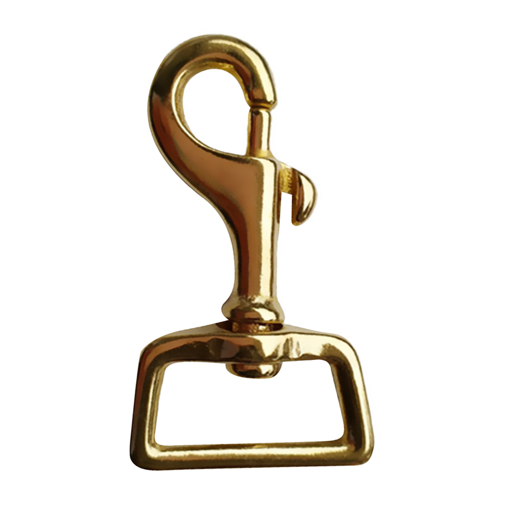 Heavy Duty Solid Brass Swivel Eye Lobster Clasp Bolt Snap Trigger Hook for Straps Bags Belting Leather Craft