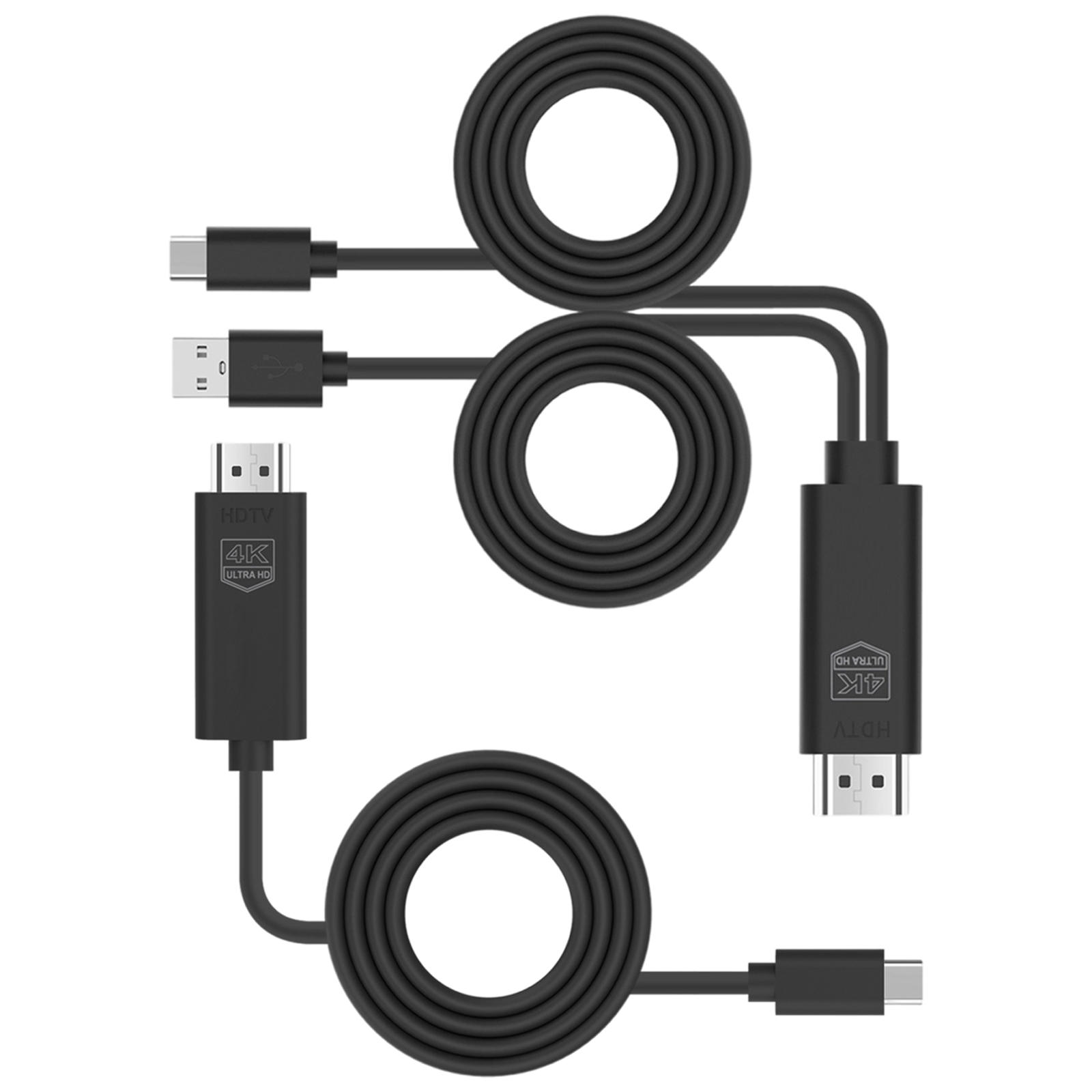 USB 3.1 Type C to Adapter Cable 4K Converter for TV AV HDTV Smartphones Projector