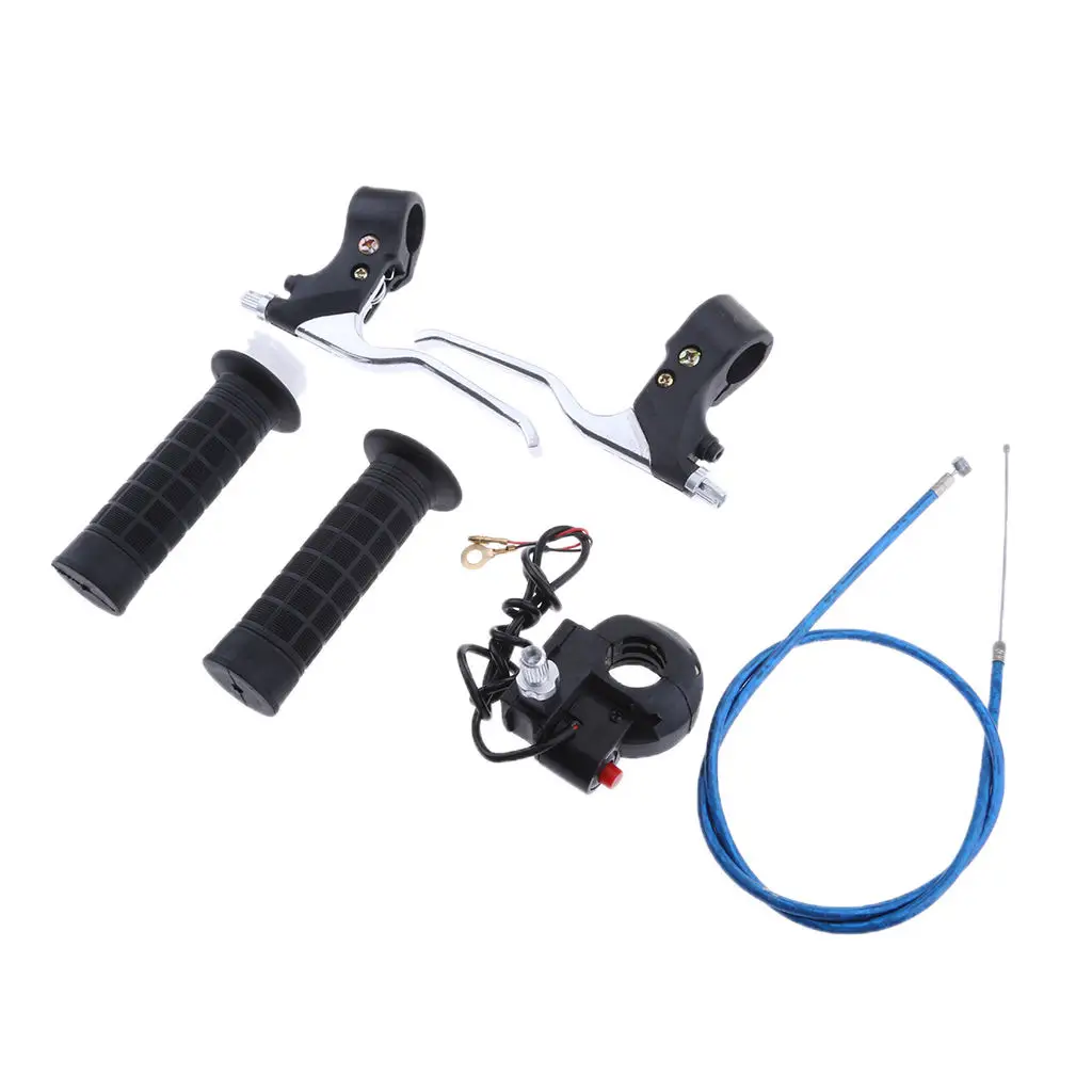 Throttle Cable Control Handle Grips Kill Switch Brake Levers Kit For 2 Stroke 47CC 49CC Mini Pocket Bike