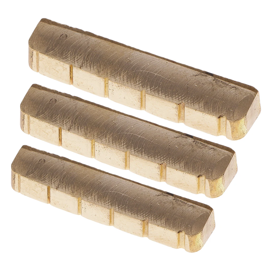 1x Brass Guitar Bridge Saddle Compensated Slotted for Acoustic Folk Guitar Accs