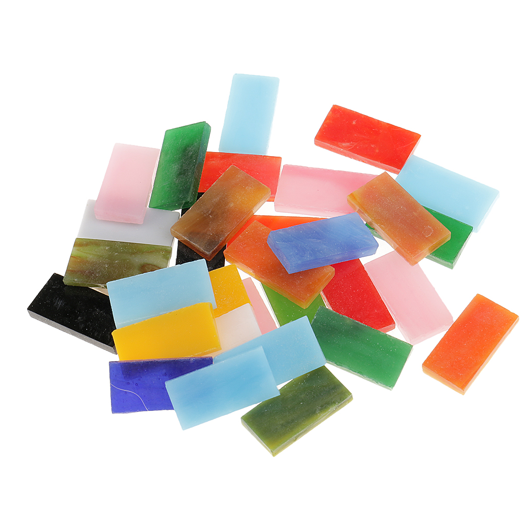 150 Pieces Rectangle Shape Assorted Colors Glass Pieces Mosaic Tiles Tessera for Arts DIY Craft 10x20mm
