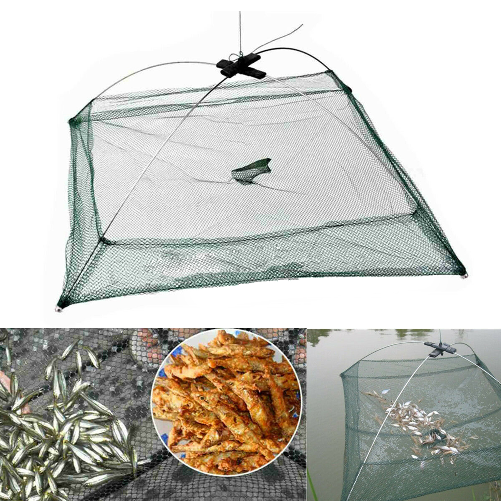 Drop Fishing/Landing Net Crayfish/Shrimp Catcher Casting Network Mesh Cage Trap For Fish Eels Trap/Cage Prawn Bait  Net
