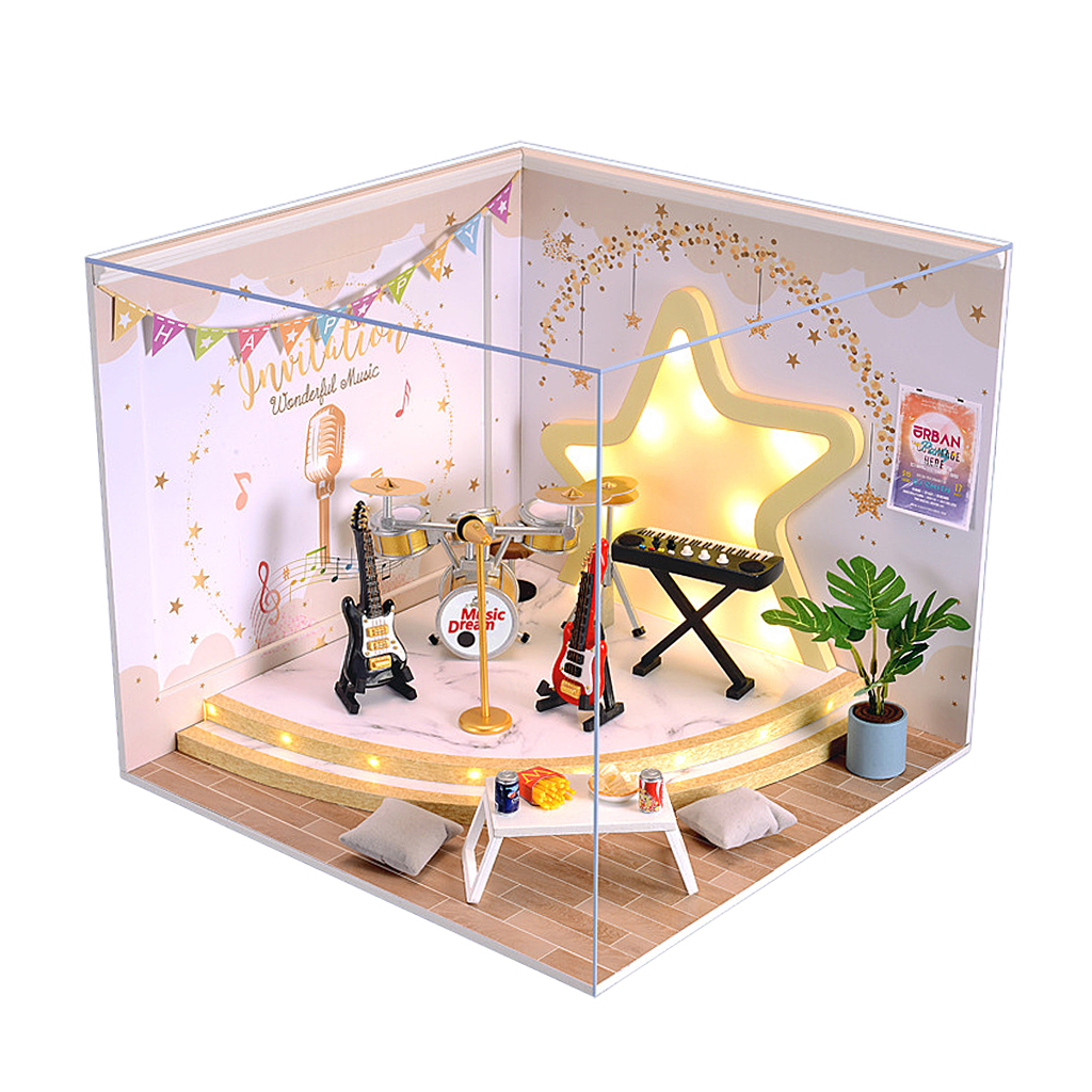 Handcraft 1:12 Dollhouse Music Room for Girls Valentine Christmas Gift Toy