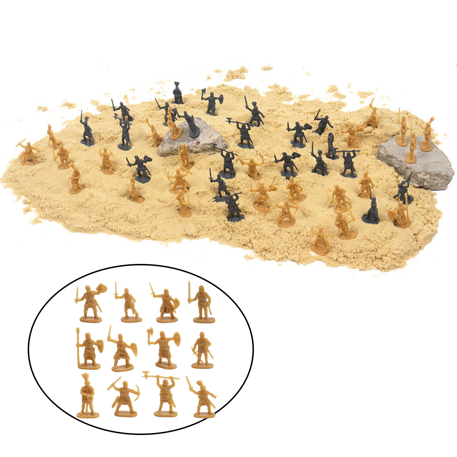 200Pcs Plastic Middle Ages Figures Soldier Warriors Sword and Shield Battle Scene 1:72 Scale Layout Dioramas