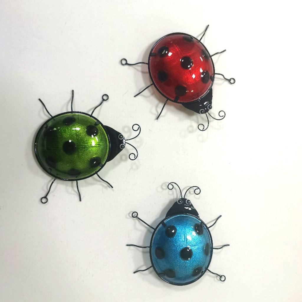 3x Metal Wall Art Decor Patio Sculpture Fences Trees Ladybird Decoration