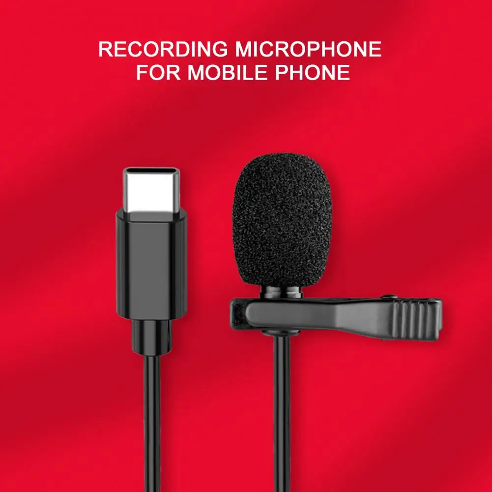 Tipo-c microfone condensador de lapela para gravação