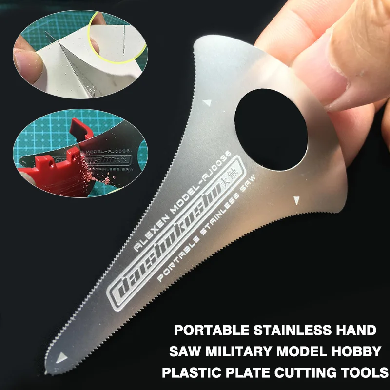 Portable inoxydable scie à main militaire Plastique Plaque outils de coupe modèle Hobby NEUF 