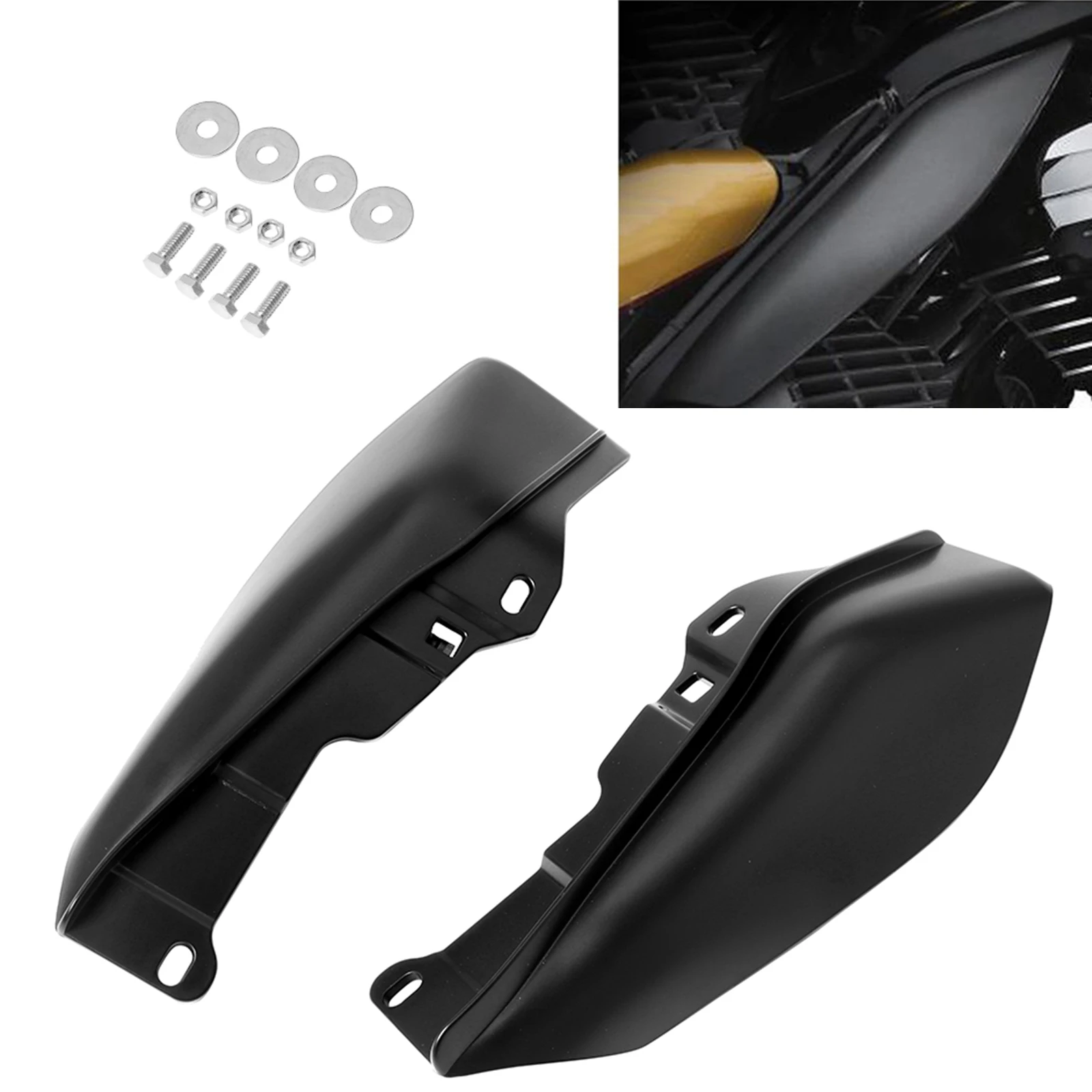 Black Left right Mid Frame Air Deflector Heat Shield For Harley Electra Glide Road 09-16 2009