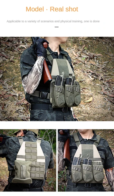 Lightweight Combat Carrying Molle Tactical Vest Removable Board Military  Fan Gear Outdoor Equipment