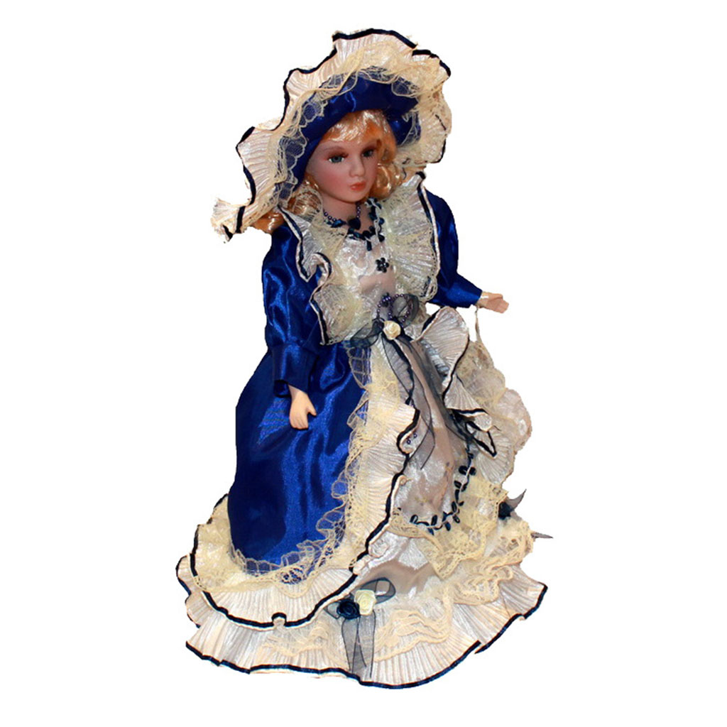 40cm Victorian Style Ceramic Dolls Collectible Beautiful Figurine Home Desk Decoration