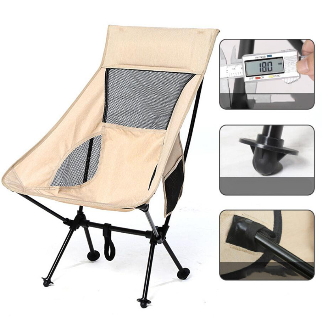 Portable Folding Camping Beach Chair for Camp Lawn Hiking Sports Hunting Fishing Backpacking