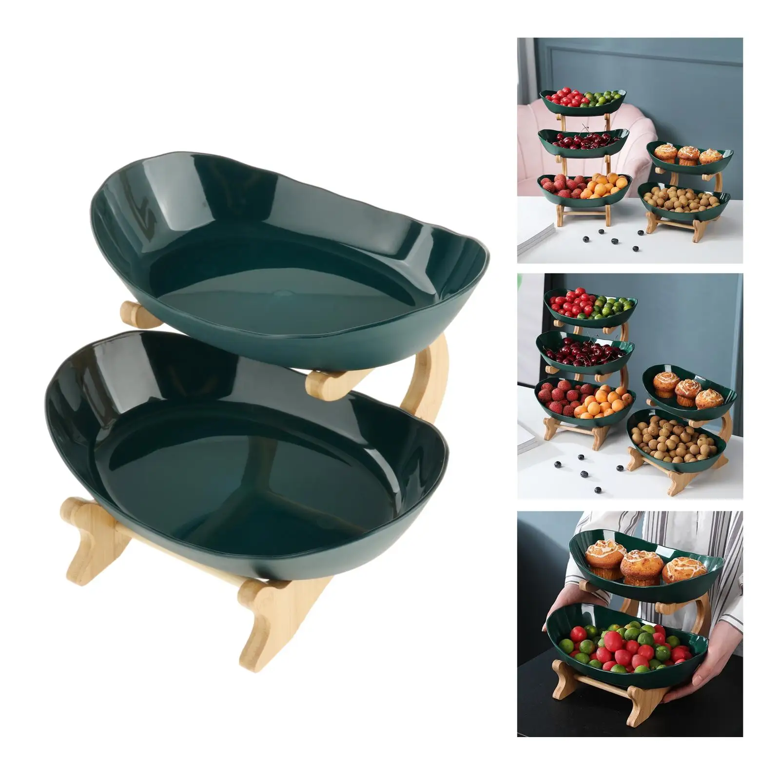 Elegant Tiered Tray Fruit Plate Appetizer Snacks Candy Shelves Organizer