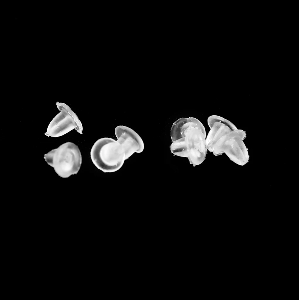 Lot 500  Style Clear Rubber Earring Back Stopper Ear Nuts Findings 4 X 4mm