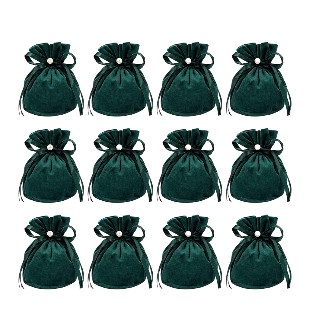 12Pack Velvet Bag Drawstring Candy Storage Gift Bags Christmas Party Favors