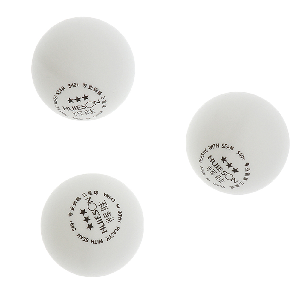 3-Star 40+mm White Table Tennis Balls,Advanced  Pong Ball - Set of 3