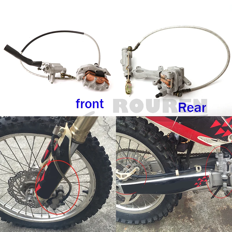Motorcycle Front Rear Disc Brake Assembly For HONDA CR CRF CRFX 125 250 450  Pit Dirt Bike Hydraulic Brake Caliper Cylinder|Levers, Ropes  Cables| -  AliExpress