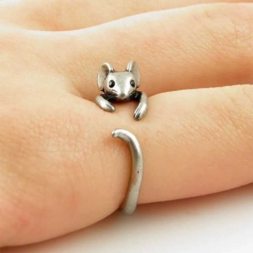 Fashion Mouse Shaped Opening Ring Adjustable Wear Accessories Jewelry Men&Women