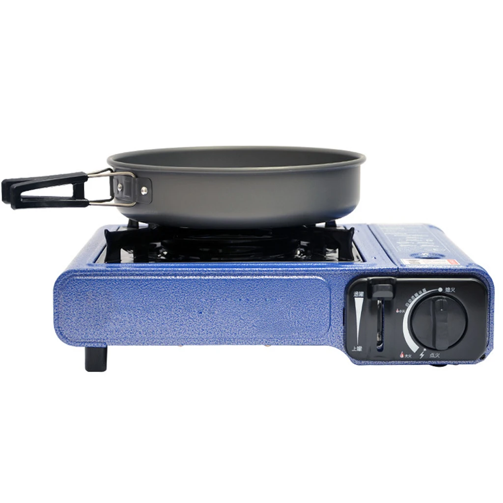 22cm Aluminum Camping Frying Pan Portable Picnic Pot Cookware Folding Handle