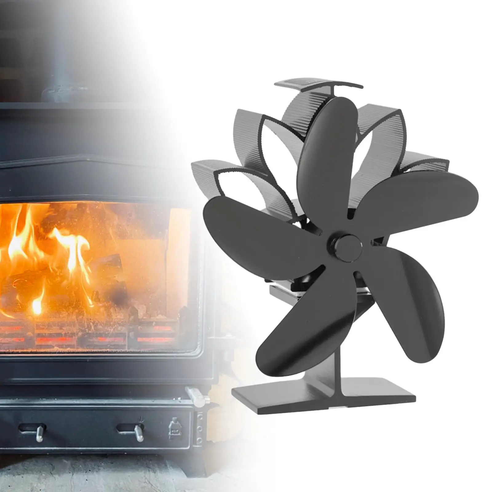 Upgrade Heat Powered 5 Blade Stove Fan Wood/Log Burner Fireplace Home Efficient Wood Burning Stove Fan