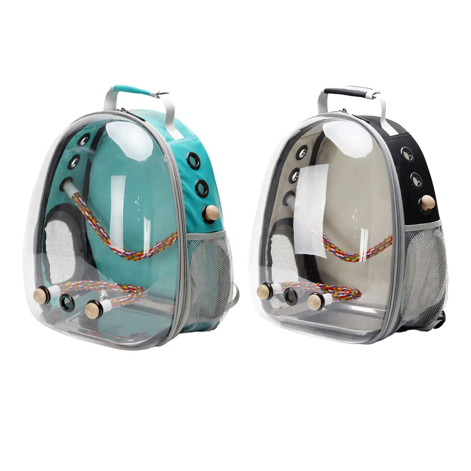 Clear Pet Backpack and Standing Perch for Cockatiels Finches Lovebirds