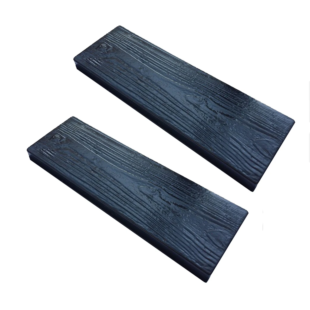 2 Pack Plastic Stepping Stone Concrete Realistic Wooden Boards for Pathway