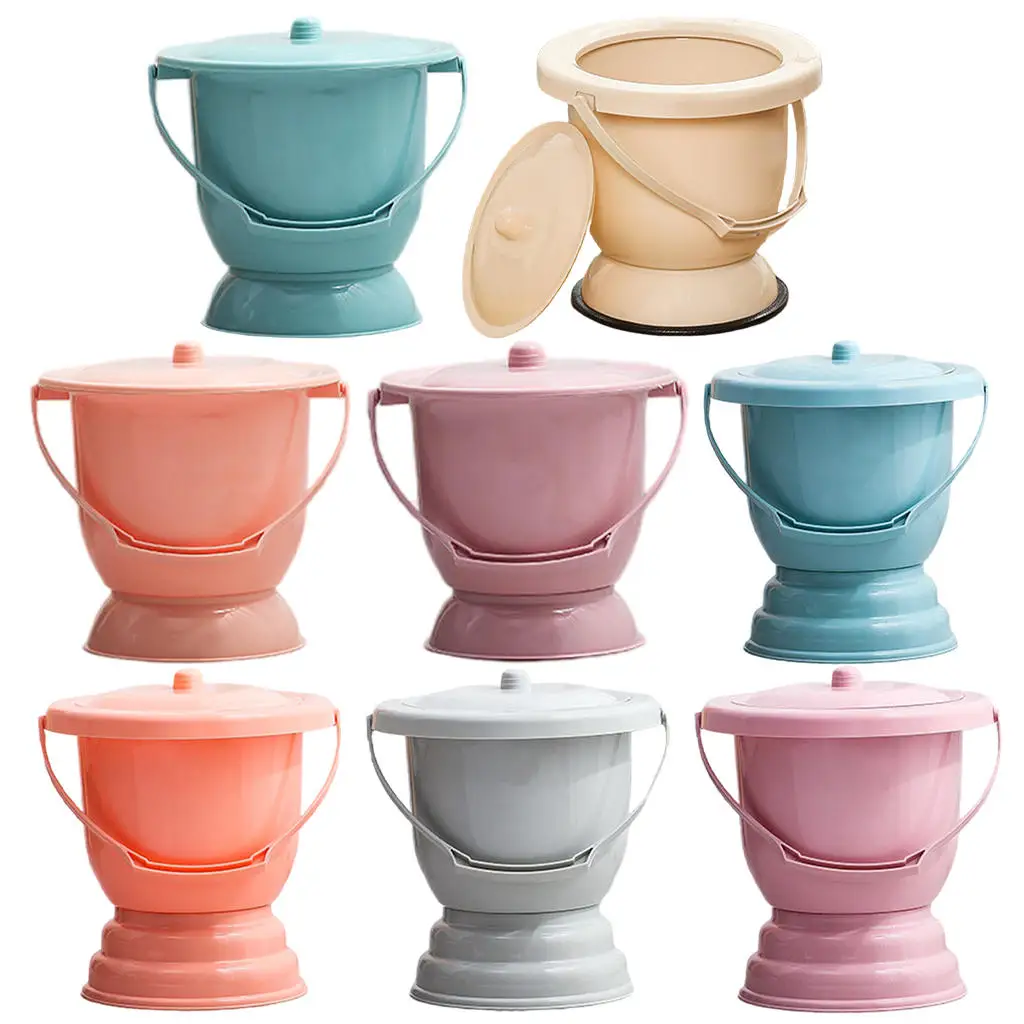 Handheld Spittoon with Lid Household Generic Stylish Urinal Bottle Mini Toilets Night Pot for Bedroom Child Elder Female Male