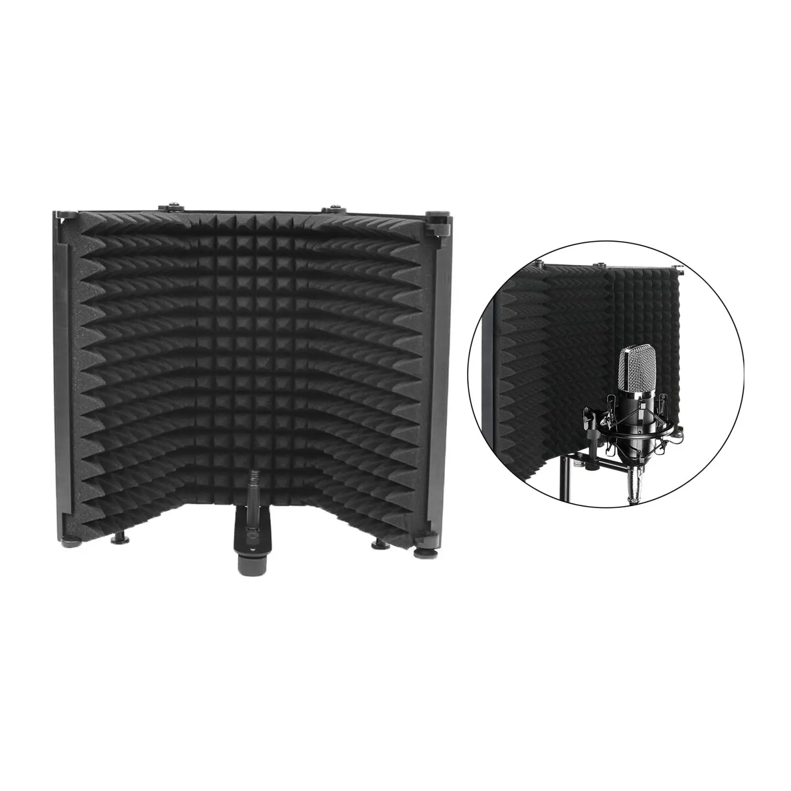 3Panel Microphone Isolation Shield Vocal Recording Microphone Isolation Shield Panel Soundproofing Panel for Home Office Studio