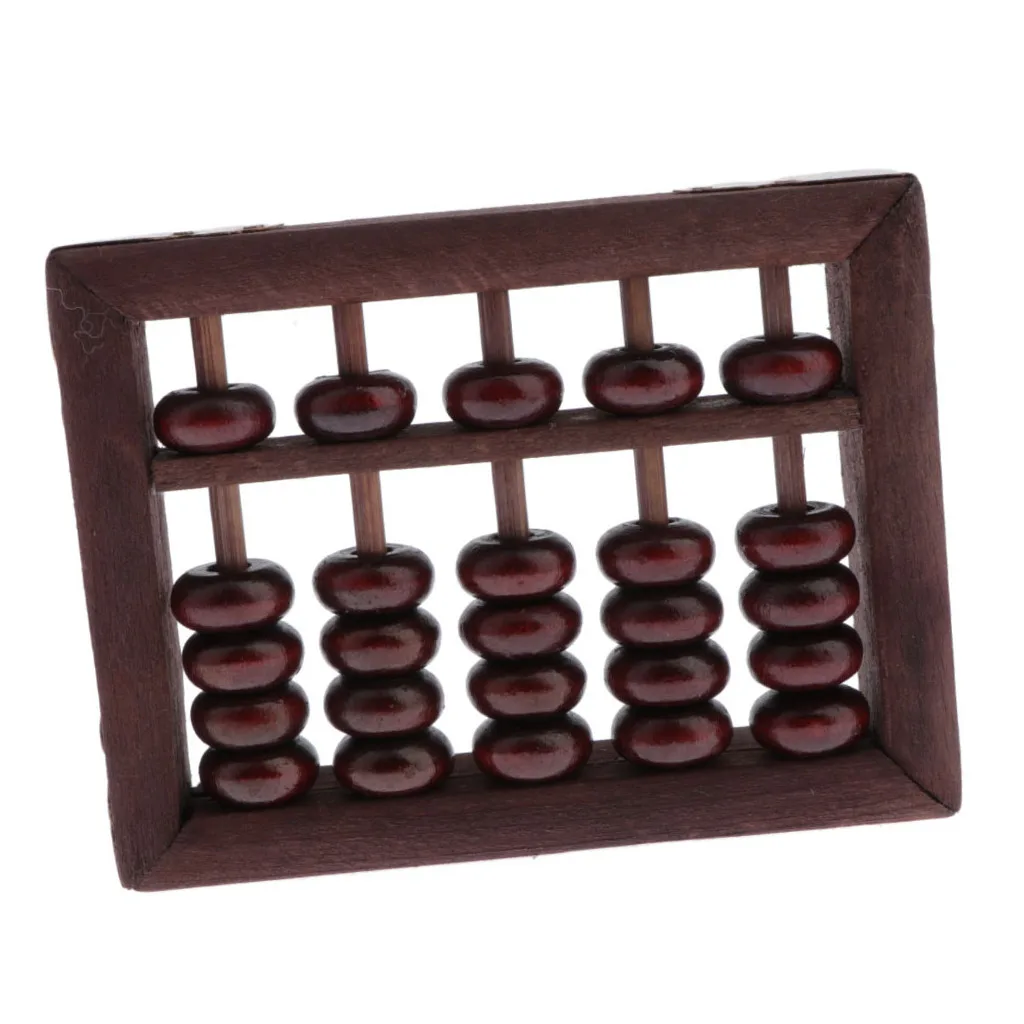 Vintage-Style 5 Digit Rods Wooden Abacus Soroban Chinese Japanese Calculator Counting Tool
