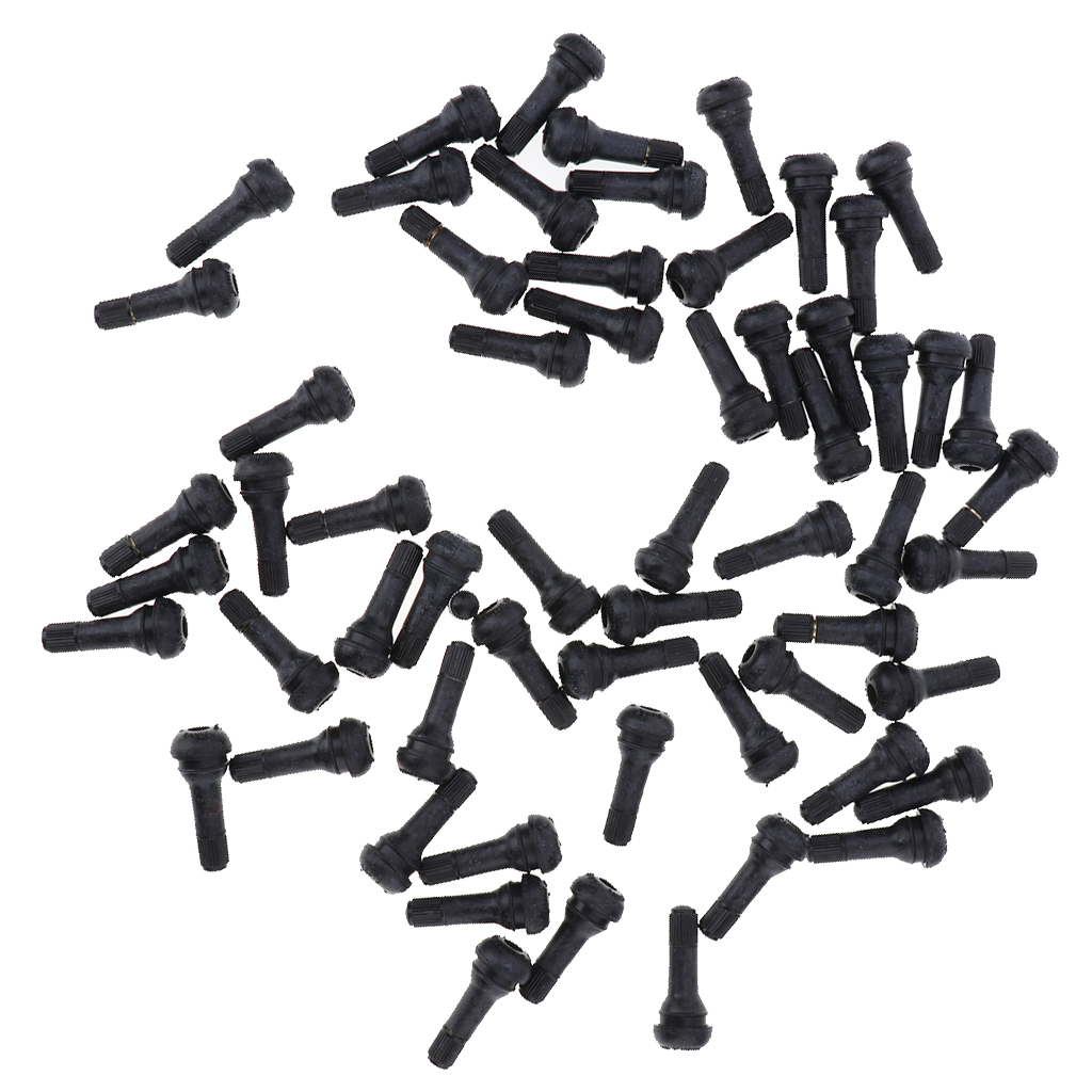 100pcs Snap-In Black Rubber Valve Stems TR413 for Tubeless 0.453inch 11.5mm Rim Holes on Standard Vehicles Tires