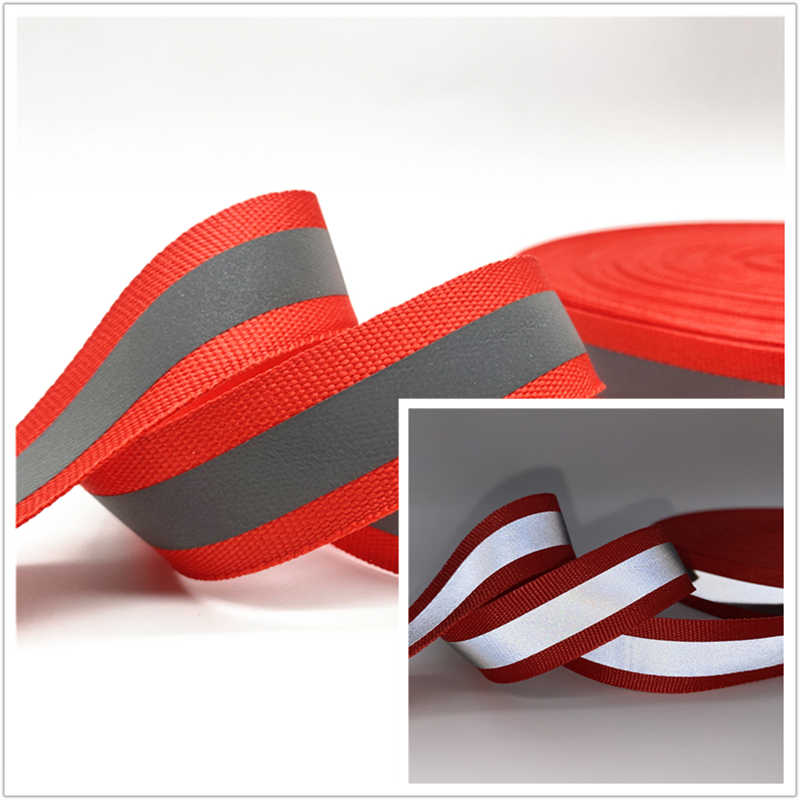 Description Picture 5 of item5yards/Lot 20mm Safety Silver Reflective Rbbon For Sewing Sew on Fabric Reflector Tape Strap Vest Webbing Warning Belt