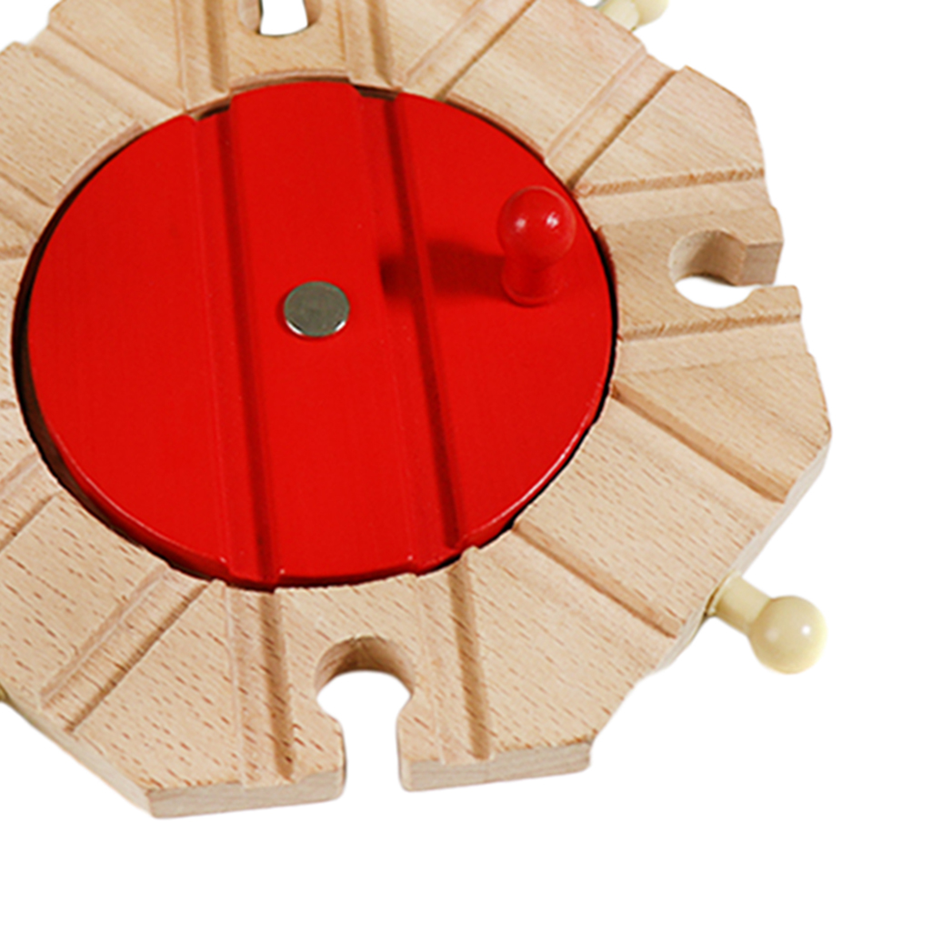 Wooden Train Track Compatible Access Building Toys Early Learning Turntable