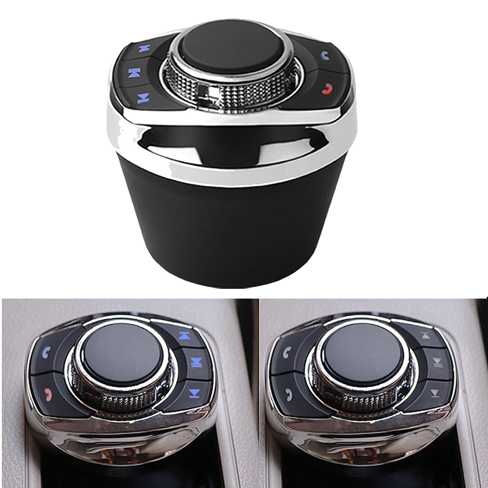 Car Wireless Steering Wheel Control Button Cup Shape With LED Light 8-Key Functions For Car Android Navigation Player