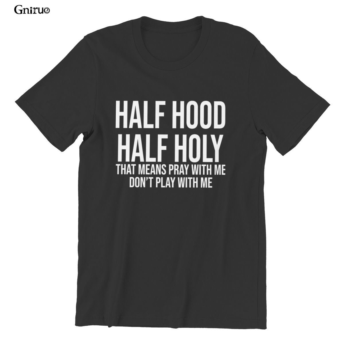 Wholesale Half Hood Half Holy That Means Pray With Me Funny Unisex Cotton T Shirt Red Kawaii Tops Summer Japanese Style T Shirts Aliexpress