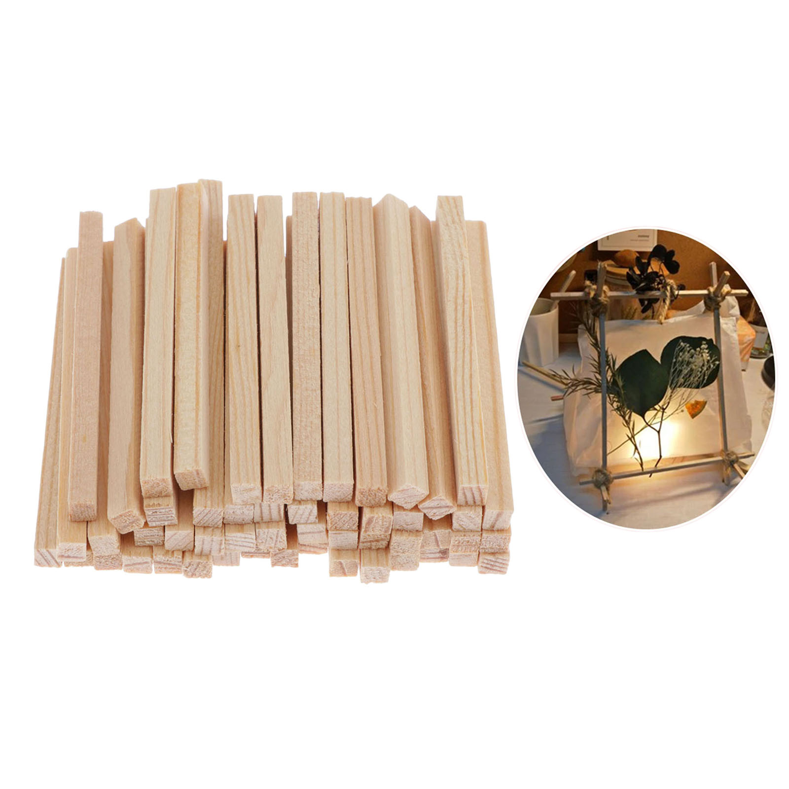 100x Unfinished Wood Wooden Sticks Craft Woodcraft Scrapbooking Cake Pins