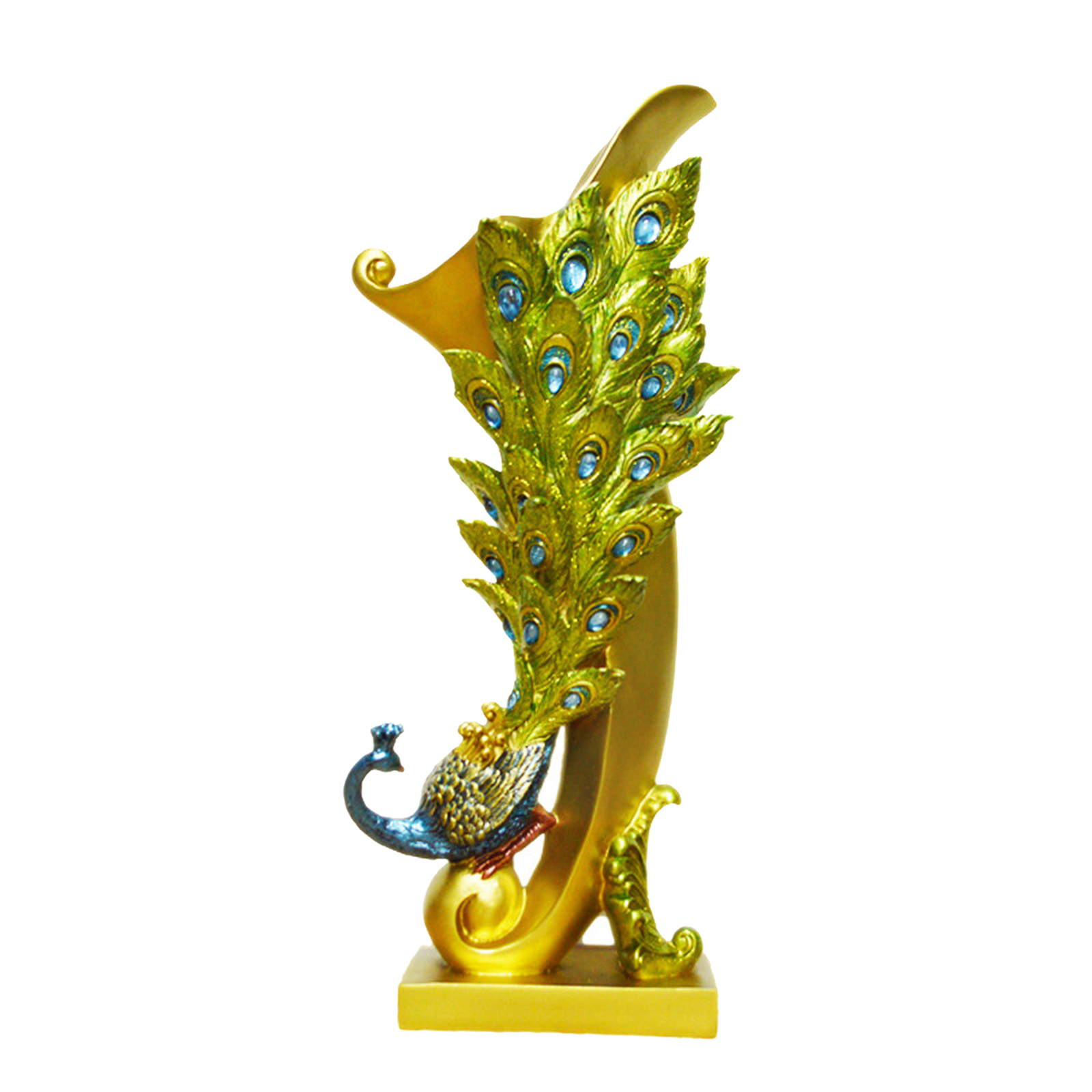 Resin Flower Vase, Gorgeous Peacock Shaped Elegant Decorative Modern Floral Vase for Home Decor, Wedding, Housewarming Gift