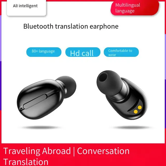 Fones de Ouvido Bluetooth Translation, Fone de Ouvido de Tradutor Estéreo  Sem Fio em Tempo Real, Suporta 84 Línguas de Tradução, Tradutor Al para Uso  em Viagens (Branco)