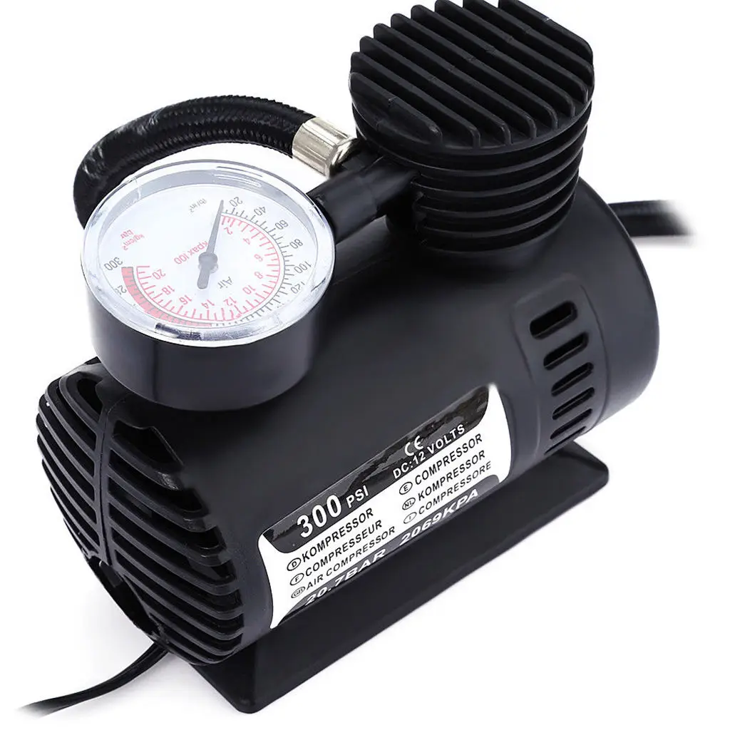 Electric Car Inflatable Mini Tire Pump Air Compressor Tyre Pressure Monitor