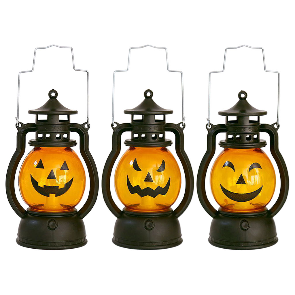 Halloween Pumpkin Skull Lamp Small Oil Lamp Halloween Party Home Outdoor Yard Decorations