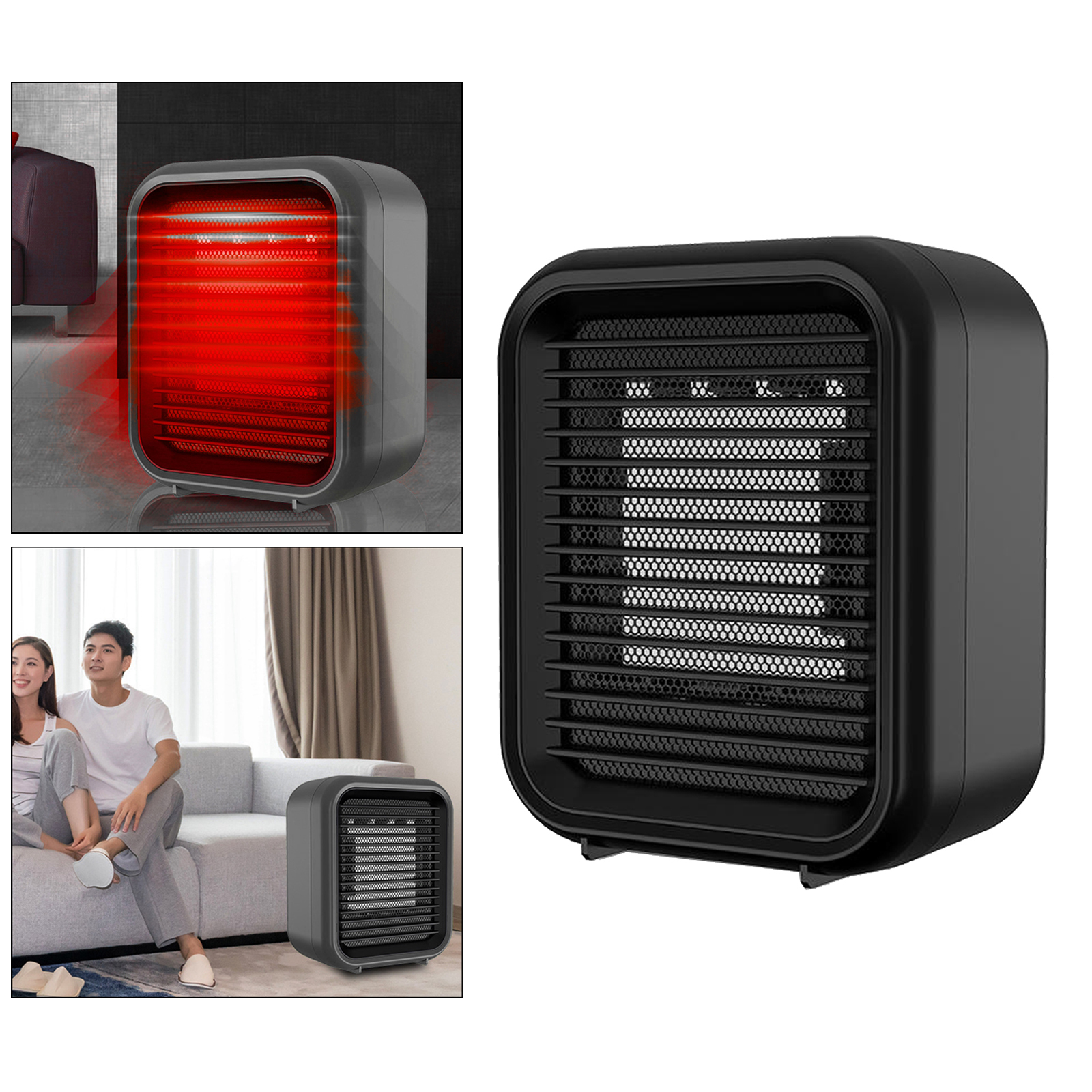 Portable Space Heater 800W Adjustable Thermostat Warmer Fan for Office Desk