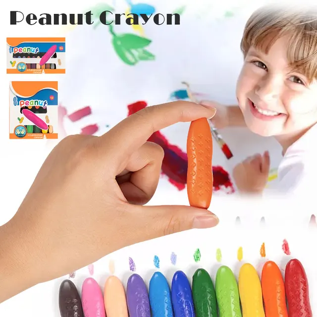 Macaron Peanut Children Peanut Crayons Are Safe And NonToxic Oil Pastels  Are Not Dirty And Hand-Washable Stationery Manga Marker - AliExpress