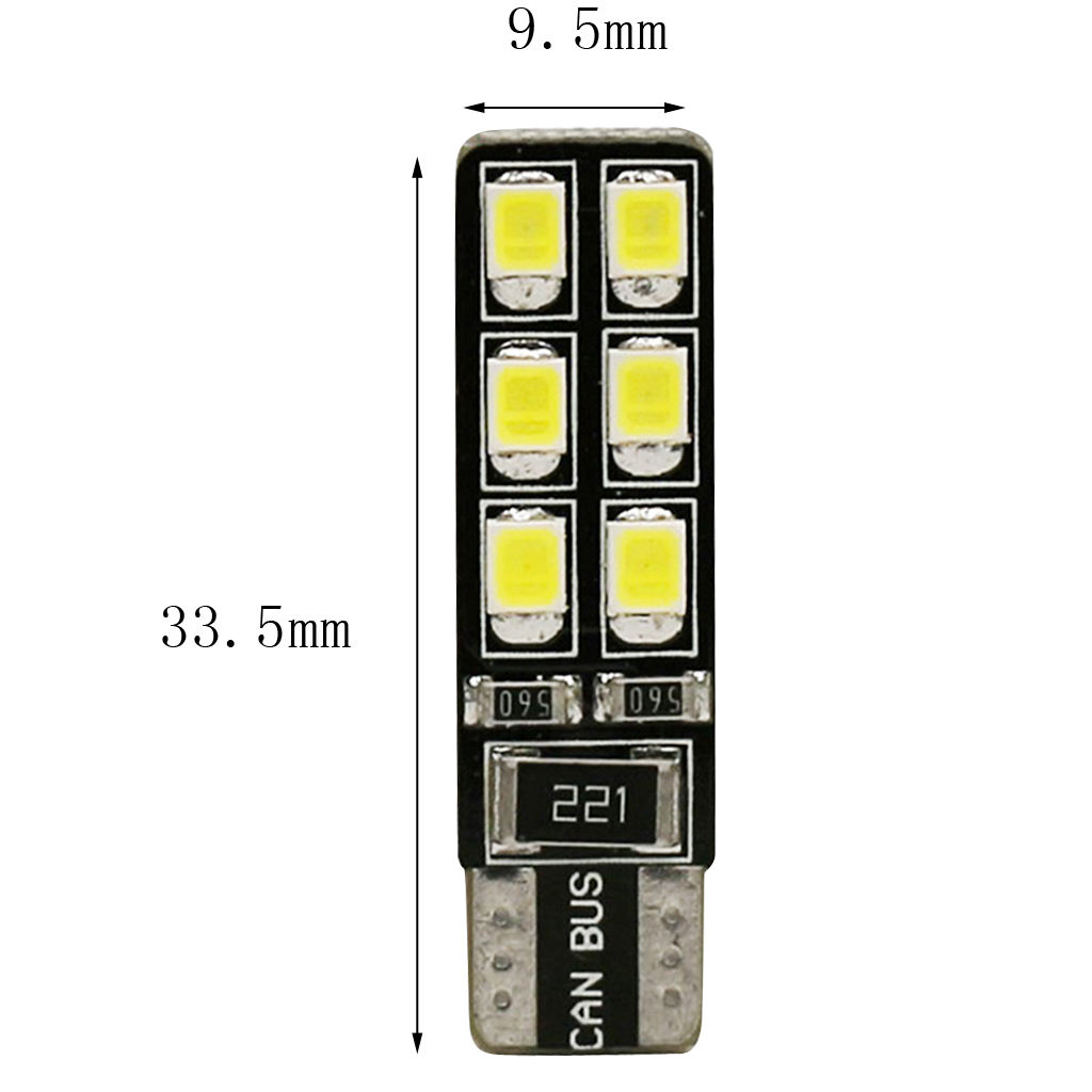 10pcs T10 2835 12SMD LED Car /Meter/Reading Light Width Lamp Bulbs White Conversion Kit