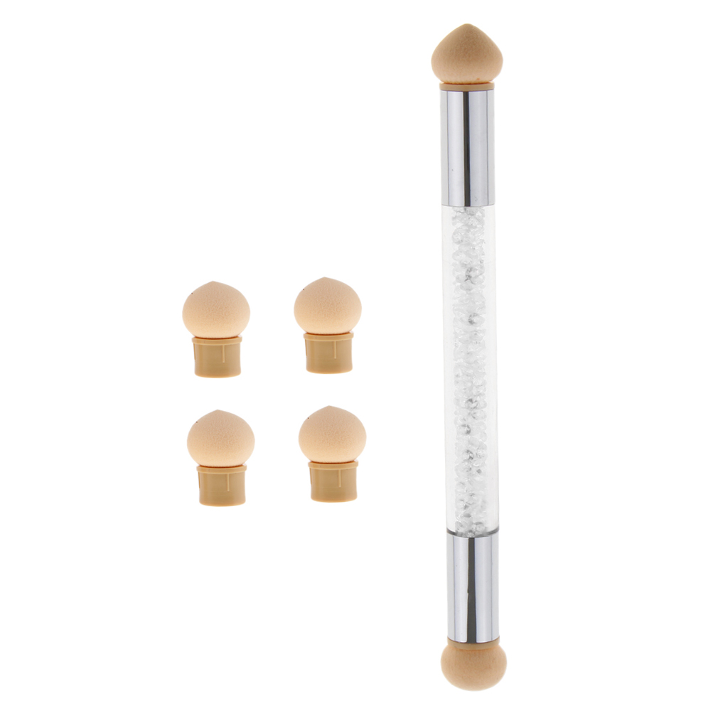 1 X Ombre Crystal Nail Art Dab Sponge Sponge Brush + 4 Sponge Nail Pen