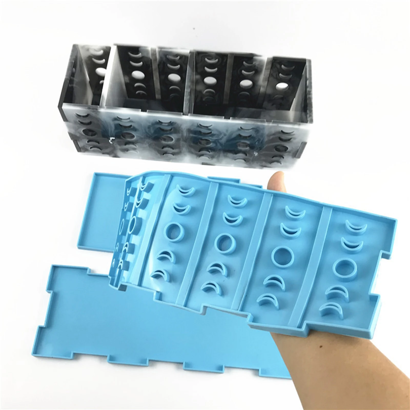 DIY Epoxy Resin Mold Handmade Domino Snacks Toys Socks Storage Box Mould Organizer Craft Casting Clay Tool
