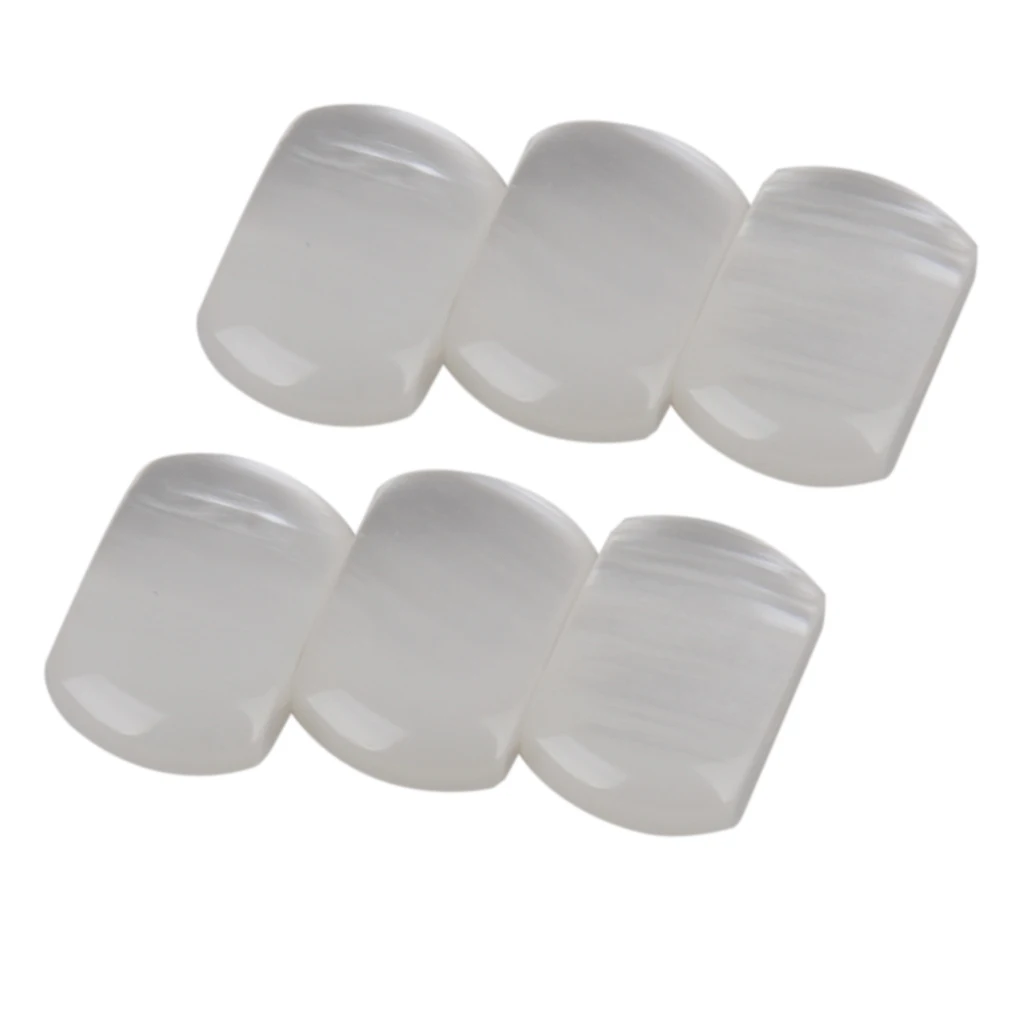 6 White Pearloid Acrylic Buttons For Guitar Tuner Machine Heads Tuning Keys