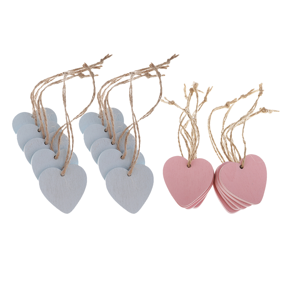 20pcs Heart Pattern Labels DIY Craft Decor Embellishment Piece