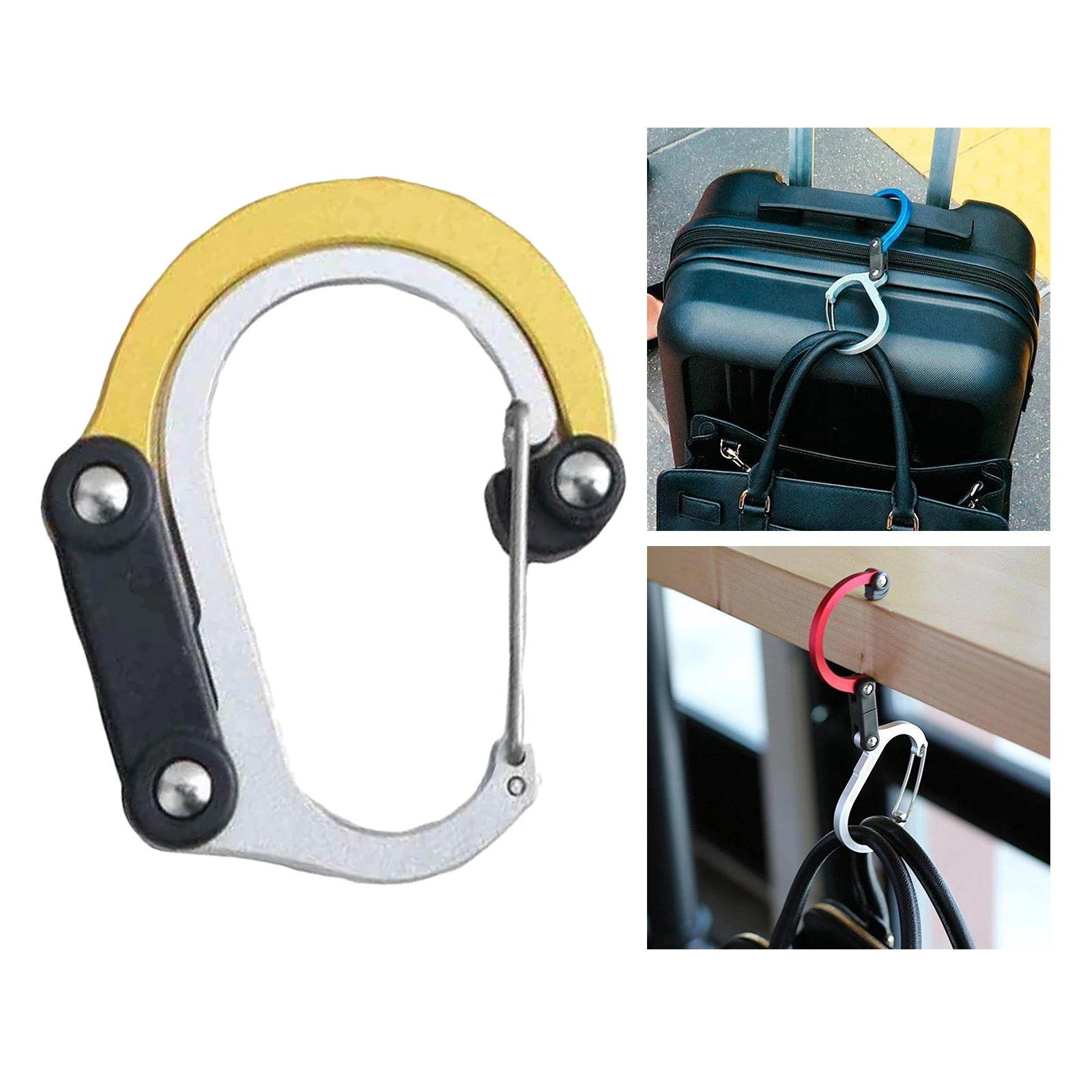 Deluxe Carabiner Clip and Hook for Travel Camping Backpack Handbag Bag