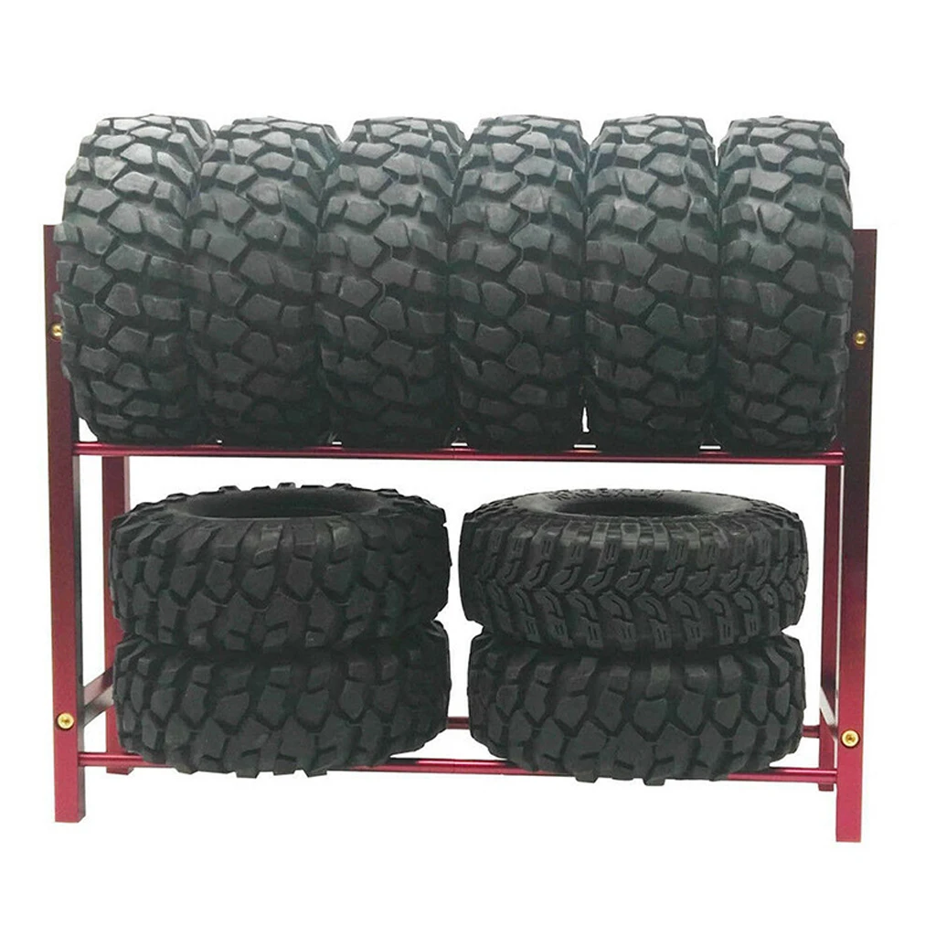 Metal Tire Storage Rack Tyre Stand Holder Garage Organizer for 1/10 RC Crawler